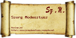 Szorg Modesztusz névjegykártya